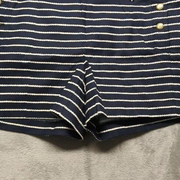 🍑CYNTHIA ROWLEY Women Casual Walking Shorts Striped Cotton Size 8(W34) - Picture 6 of 12